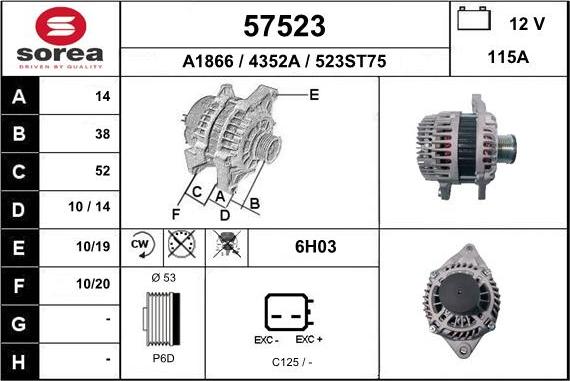 EAI 57523 - Генератор www.autospares.lv