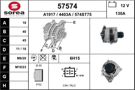 EAI 57574 - Ģenerators www.autospares.lv