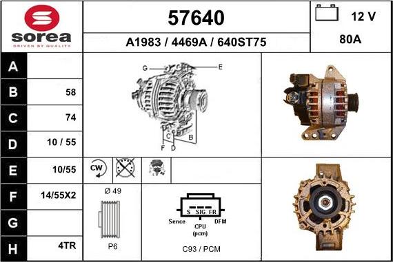 EAI 57640 - Ģenerators www.autospares.lv