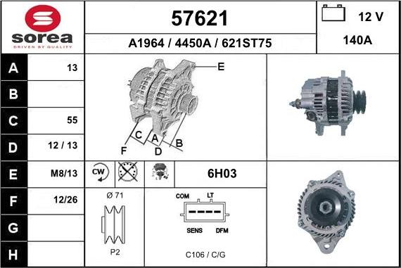 EAI 57621 - Ģenerators www.autospares.lv