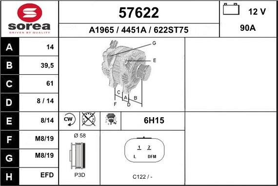 EAI 57622 - Ģenerators www.autospares.lv