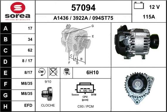 EAI 57094 - Alternator www.autospares.lv