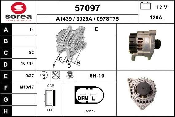 EAI 57097 - Генератор www.autospares.lv