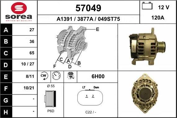 EAI 57049 - Alternator www.autospares.lv