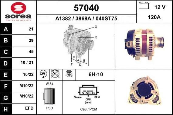 EAI 57040 - Ģenerators www.autospares.lv