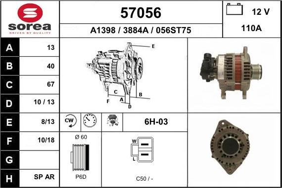 EAI 57056 - Ģenerators www.autospares.lv