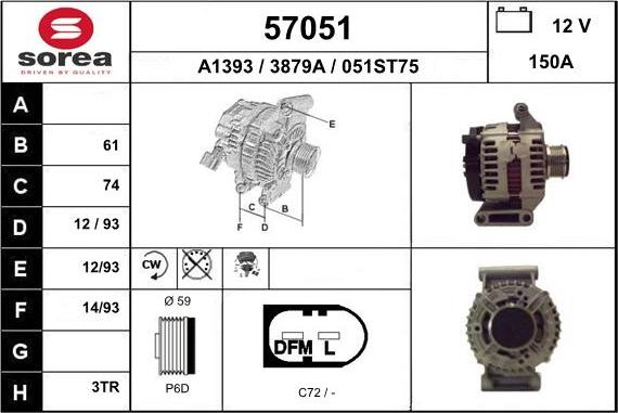 EAI 57051 - Alternator www.autospares.lv