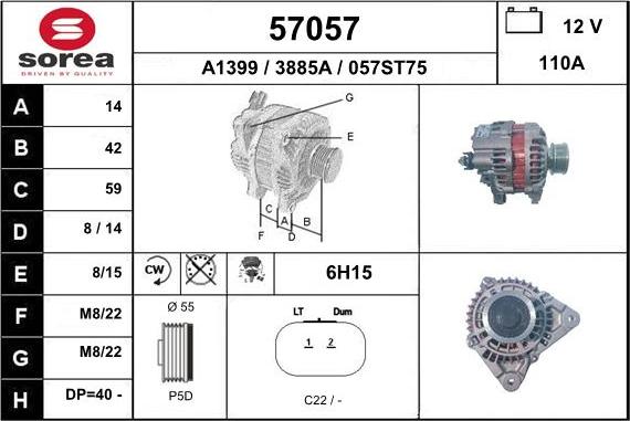 EAI 57057 - Ģenerators www.autospares.lv