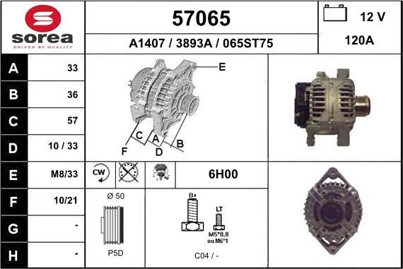 EAI 57065 - Alternator www.autospares.lv