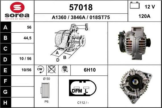 EAI 57018 - Alternator www.autospares.lv