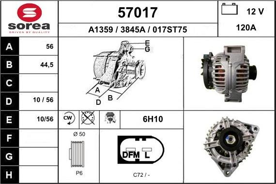 EAI 57017 - Alternator www.autospares.lv