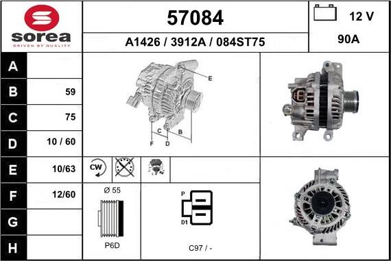 EAI 57084 - Генератор www.autospares.lv