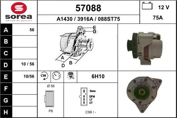 EAI 57088 - Alternator www.autospares.lv