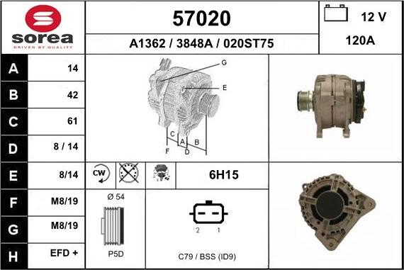 EAI 57020 - Alternator www.autospares.lv