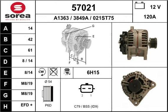 EAI 57021 - Alternator www.autospares.lv