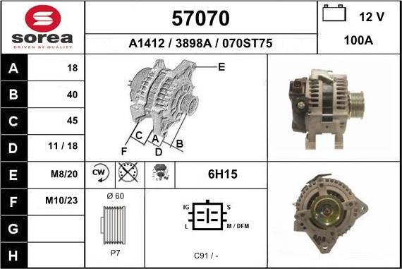 EAI 57070 - Генератор www.autospares.lv