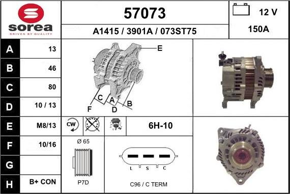 EAI 57073 - Ģenerators www.autospares.lv