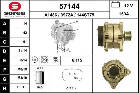 EAI 57144 - Alternator www.autospares.lv