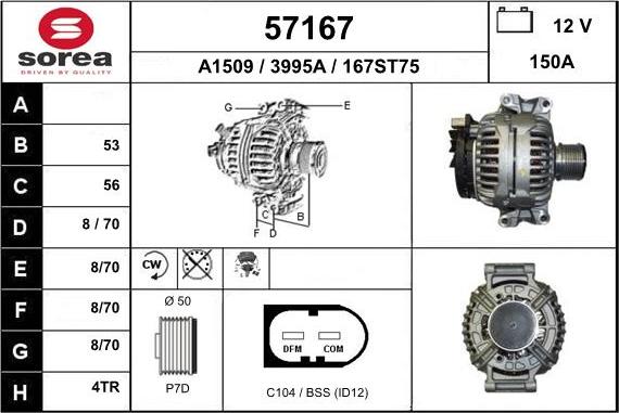 EAI 57167 - Ģenerators www.autospares.lv