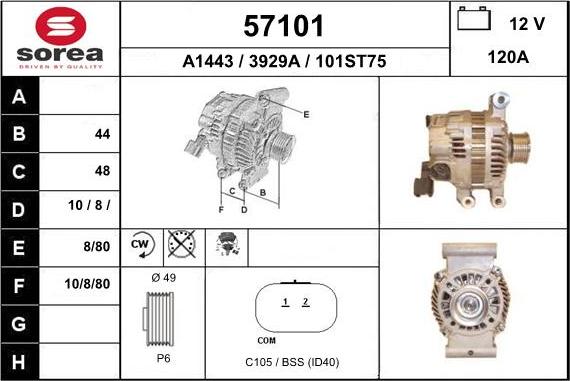 EAI 57101 - Ģenerators www.autospares.lv