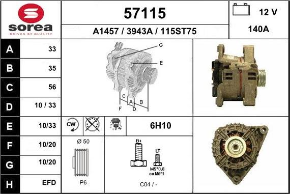 EAI 57115 - Alternator www.autospares.lv