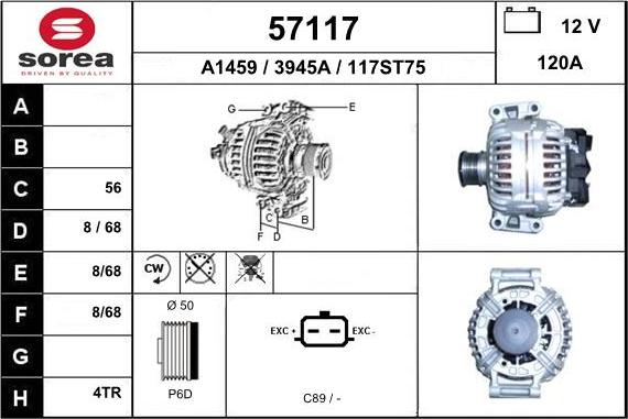 EAI 57117 - Ģenerators www.autospares.lv