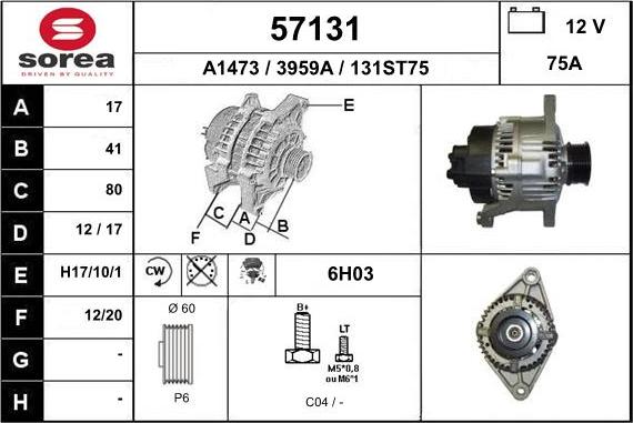 EAI 57131 - Alternator www.autospares.lv