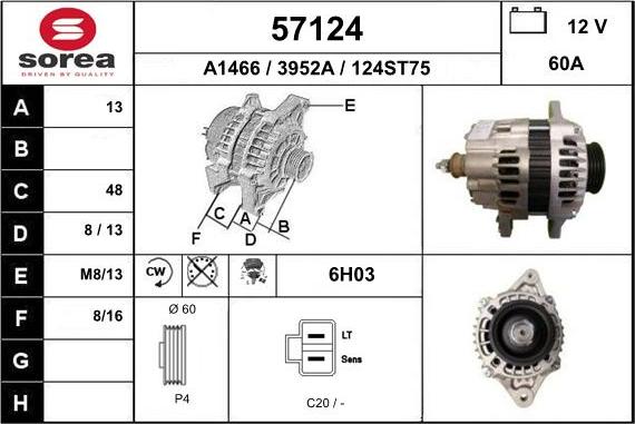 EAI 57124 - Генератор www.autospares.lv