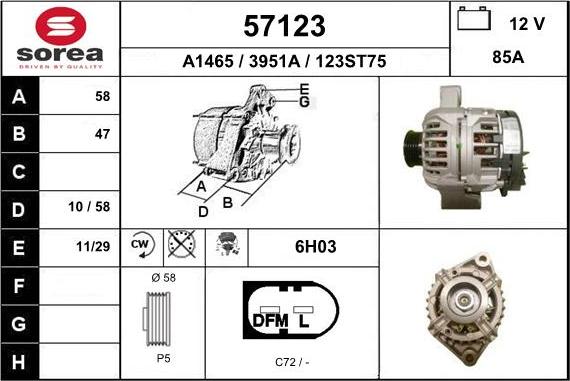 EAI 57123 - Ģenerators www.autospares.lv