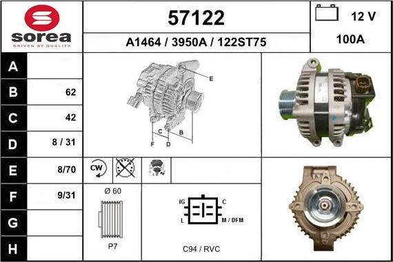 EAI 57122 - Ģenerators autospares.lv