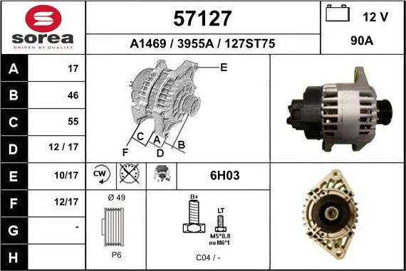 EAI 57127 - Генератор www.autospares.lv