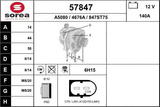 EAI 57847 - Alternator www.autospares.lv