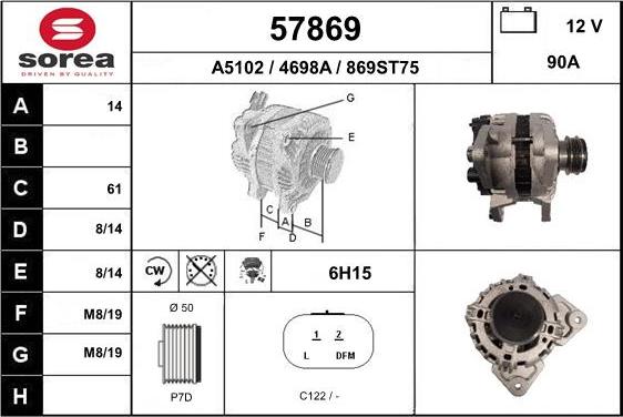 EAI 57869 - Ģenerators www.autospares.lv