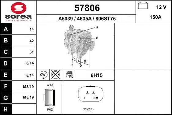 EAI 57806 - Генератор www.autospares.lv