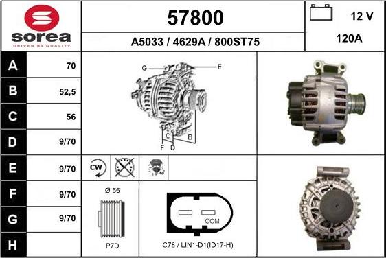 EAI 57800 - Ģenerators www.autospares.lv