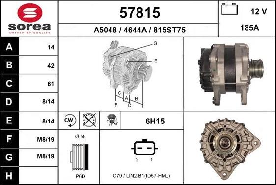 EAI 57815 - Генератор www.autospares.lv