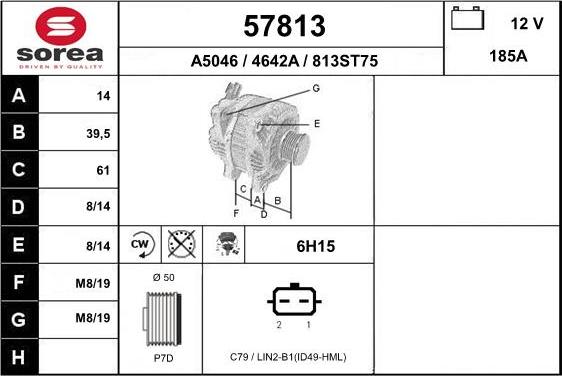 EAI 57813 - Генератор www.autospares.lv