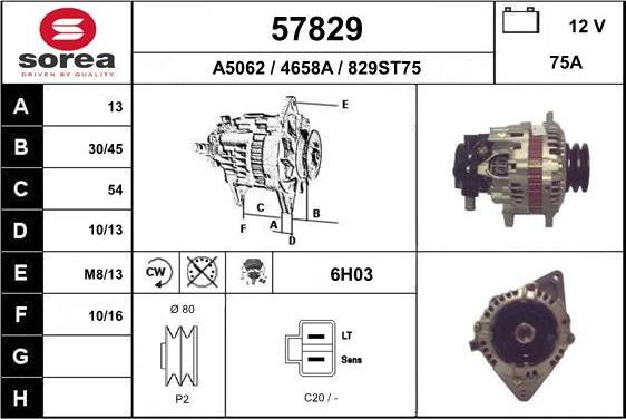 EAI 57829 - Alternator www.autospares.lv