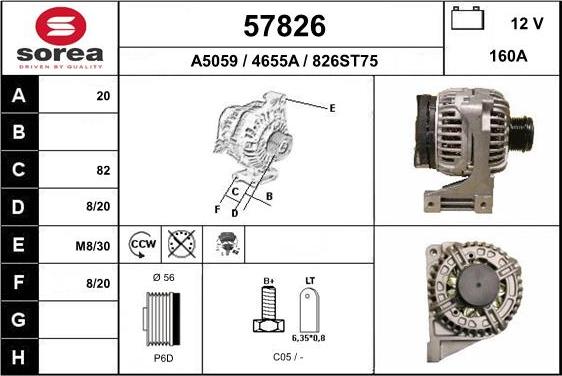 EAI 57826 - Генератор www.autospares.lv