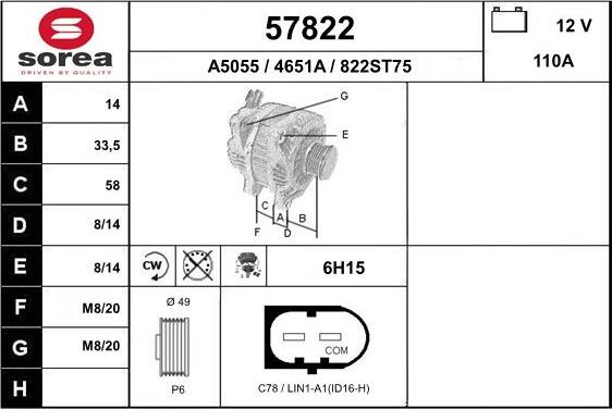 EAI 57822 - Ģenerators autospares.lv