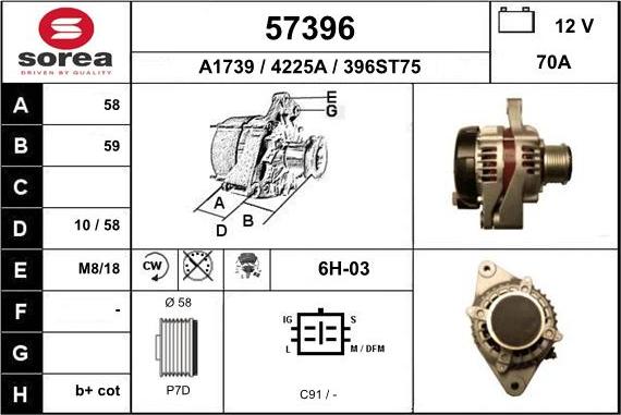 EAI 57396 - Генератор www.autospares.lv