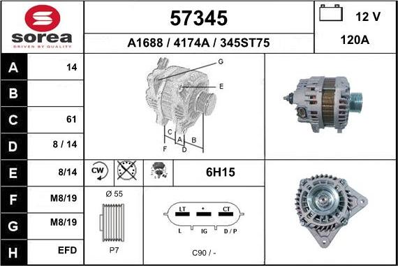 EAI 57345 - Ģenerators autospares.lv