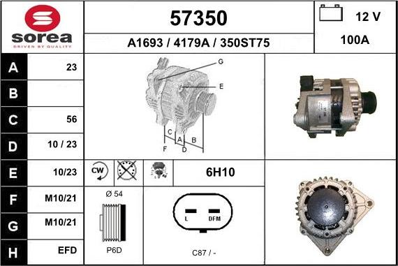 EAI 57350 - Ģenerators www.autospares.lv