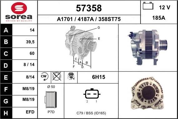 EAI 57358 - Генератор www.autospares.lv