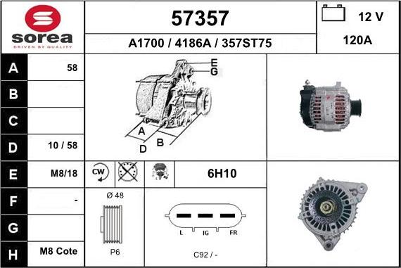 EAI 57357 - Генератор www.autospares.lv