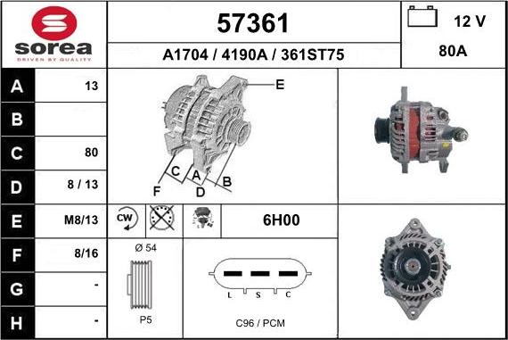 EAI 57361 - Ģenerators autospares.lv