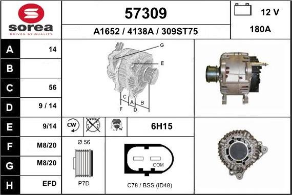 EAI 57309 - Ģenerators www.autospares.lv