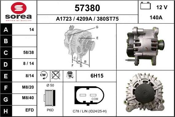 EAI 57380 - Ģenerators www.autospares.lv