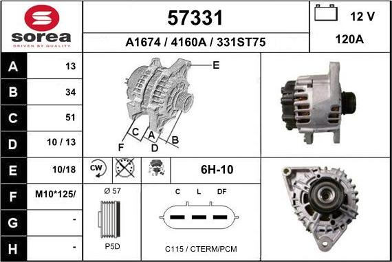 EAI 57331 - Ģenerators www.autospares.lv