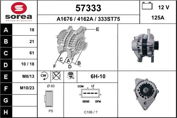 EAI 57333 - Генератор www.autospares.lv